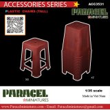 Paracel Miniatures[ACC3531]1/35 汎用 プラ製スタッキングチェア 高座面(6個入)