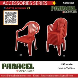 画像1: Paracel Miniatures[ACC3532]1/35 プラ製アームチェア v1(6個入)