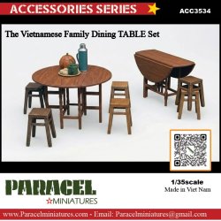 画像1: Paracel Miniatures[ACC3534]1/35 汎用 ベトナム家庭の食卓セット