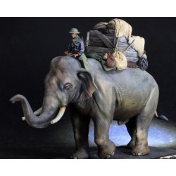 画像2: Paracel Miniatures[BVN3511]1/35 ベトナム戦争 糧食運搬を行う象使いA（オス）
