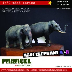 画像1: Paracel Miniatures[MINI7208]1/72 動物 アジアゾウ2体セット (1)