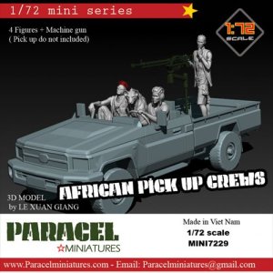 画像1: Paracel Miniatures[MINI7229]1/72 現用 アフリカ ピックアップトラックの民兵(3体+ハイエナ付) (1)