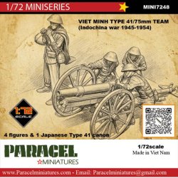 画像1: Paracel Miniatures[MINI7248]1/72 現用 ベトナム 75mm四一式山砲 w/砲兵チーム インドシナ戦争1945-1954年(4体入)