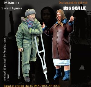 画像1: Paracel Miniatures[PARA0111]1/35 片足の男と彼の妻(2体セット) (1)