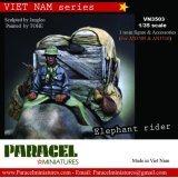 Paracel Miniatures[VN3503]1/35 ベトナム戦争 象使いと運搬用荷台セット