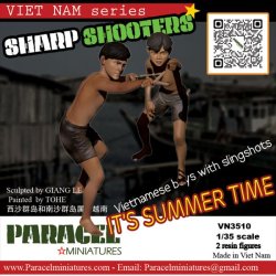 画像1: Paracel Miniatures[VN3510]1/35 現用 ベトナム スリングショットを構える少年たち(2体入)