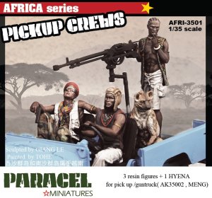 画像1: Paracel Miniatures[AFRI3501]1/35 現用 アフリカ ピックアップトラックの民兵(3体+ハイエナ付) (1)