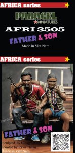 画像1: Paracel Miniatures[AFRI3505]1/35 現用 アフリカ ピックアップトラック荷台の乗員＃1 父と子(2体入) (1)