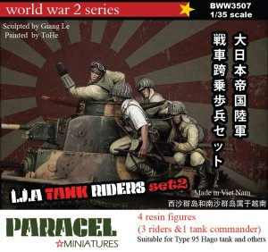 画像1: Paracel Miniatures[BWW3507]1/35 WWII 日本帝国陸軍 戦車跨乗兵ビッグセット＃2 (4体入) (1)