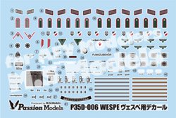 画像1: Passion Models[P35D-006]1/35 WWIIドイツ軍  ヴェスペ デカールセット[対応キット：タミヤMM35358,35200]【絶版】