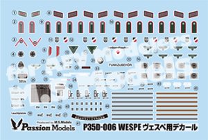 画像1: Passion Models[P35D-006]1/35 WWIIドイツ軍  ヴェスペ デカールセット[対応キット：タミヤMM35358,35200]【絶版】 (1)