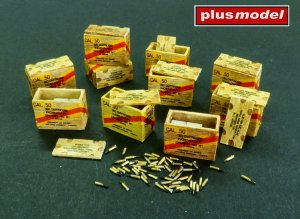 画像1: PlusModel[AL4083]1/48 US ammunition boxes for cartridges in boxes (1)