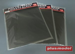 画像1: PlusModel[PM578]Plastic plates black 0,3 mm big (1)