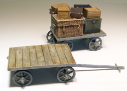 画像1: PlusModel[PM207]1/35手押しトロッコ 荷物付き