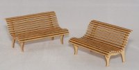 PlusModel[PM402]1/35公園の木製ベンチ#2(2脚)(レーザーカット)