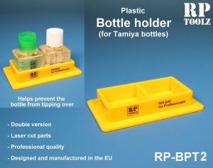 画像1: RPTOOLZ[RP-BPT2]タミヤ角ビン40ml用 プラ製ホルダー 2本用(イエロー) (1)