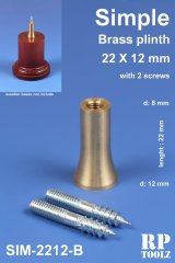 RPTOOLZ[RP-SIM-2212B]裾広円柱型22mm×12mm真ちゅう製飾り支柱