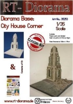 画像1: RTディオラマ[RTD35253]1/35 ディオラマベース：都市部の家屋の角