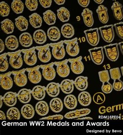 画像1: Rado Miniatures[RDM16PE04]1/16 WWII 独 ドイツ軍表彰メダルおよび勲章セット