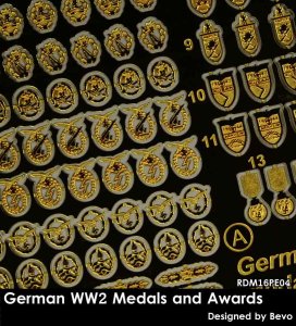 画像1: Rado Miniatures[RDM16PE04]1/16 WWII 独 ドイツ軍表彰メダルおよび勲章セット (1)