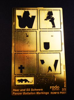 画像3: Rado Miniatures[RDM16PE07]1/16 WWII ドイツ国防軍/武装SS重戦車大隊章マーキングテンプレート(大判エッチングシート2枚 全1/16タイガーI & タイガーIIキット用)