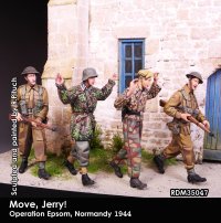 Rado Miniatures[RDM35047]1/35 WWII 歩け！ジェリー！降伏した武装SS兵捕虜を連行する英兵 ノルマンディー1944(4体セット)