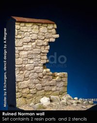 Rado Miniatures[RDM35B02]1/35 WWII ジオラマベース 破壊されたノルマン石壁 ノルマンディー1944