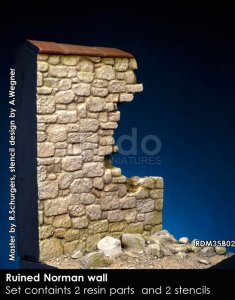 画像1: Rado Miniatures[RDM35B02]1/35 WWII ジオラマベース 破壊されたノルマン石壁 ノルマンディー1944 (1)