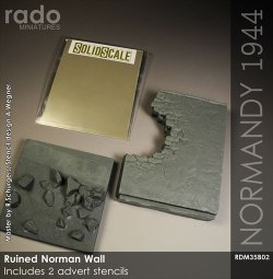 画像4: Rado Miniatures[RDM35B02]1/35 WWII ジオラマベース 破壊されたノルマン石壁 ノルマンディー1944