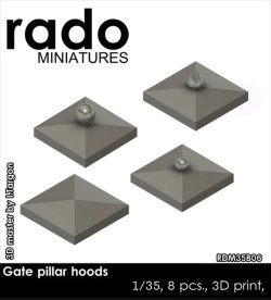 画像1: Rado Miniatures[RDM35B06]1/35 汎用 柱頭の屋根(8個入)