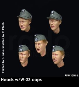 画像1: Rado Miniatures[RDM35H01]1/35 WWIIドイツ武装親衛隊 規格帽&略帽w/ヘッドセット(5個) (1)