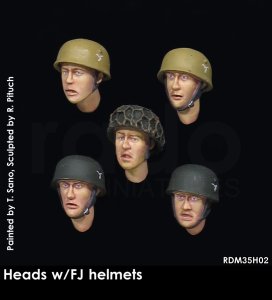 画像1: Rado Miniatures[RDM35H02]1/35 WWIIドイツ降下猟兵(FJ)用ヘルメットw/ヘッドセット　(5個) (1)