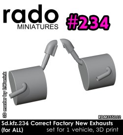 画像1: Rado Miniatures[RDM35S102]1/35 WWII ドイツ Sd.Kfz.234 8輪重装甲車シリーズ用 工場出荷時マフラー(汎用)