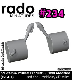 画像1: Rado Miniatures[RDM35S103]1/35 WWII ドイツ Sd.Kfz.234 8輪重装甲車シリーズ用 現地改修マフラー(汎用)