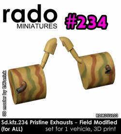 画像1: Rado Miniatures[RDM35S103]1/35 WWII ドイツ Sd.Kfz.234 8輪重装甲車シリーズ用 現地改修マフラー(汎用)