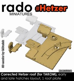 画像1: Rado Miniatures[RDM35S108]1/35 WWII ドイツ ヘッツァー駆逐戦車 戦闘室天面セット(タコム用)