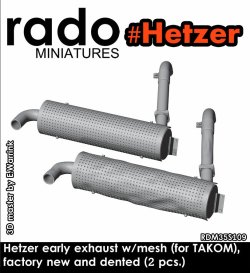 画像5: Rado Miniatures[RDM35S109]1/35 WWII ドイツ ヘッツァー駆逐戦車極初期/初期型 排気マフラー メッシュ付(新品/変形2個入)