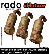 Rado Miniatures[RDM35S111]1/35 WWII ドイツ ヘッツァー駆逐戦車後期型 ダメージ排気マフラー(タコム用 3個入)