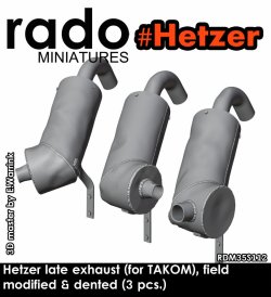 画像8: Rado Miniatures[RDM35S112]1/35 WWII ドイツ ヘッツァー駆逐戦車後期型 現地改修排気マフラー(タコム用 変形3個入)