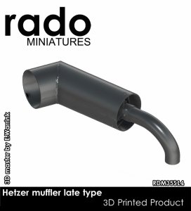 画像1: Rado Miniatures[RDM35S14]1/35 WWII ドイツ ヘッツァー駆逐戦車用後期型マフラー(3Dプリント製 1個入) (1)