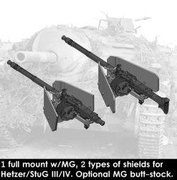 画像2: Rado Miniatures[RDM35S18]1/35 WWII ドイツ ヘッツァー駆逐戦車/III/IV号突撃砲用車内操作式機銃 後期タイプ(3Dプリント製 2個入)