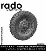 Rado Miniatures[RDM35S20]1/35 WWII イギリス モーリスC8野戦砲トラクター用自重変形タイヤセット ダンロップタイヤ(3Dプリント製 ゲッコーモデル用 5個入)