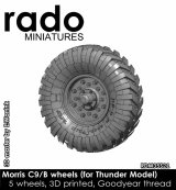 Rado Miniatures[RDM35S21]1/35 WWII イギリス モーリスボフォースC9/B用自重変形タイヤセット＃2 グッドイヤータイヤ(3Dプリント製 サンダーモデル用)