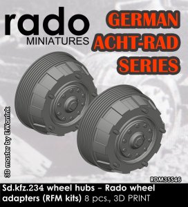 画像1: Rado Miniatures[RDM35S46]1/35 WWII ドイツ Sd.Kfz.234 8輪重装甲車シリーズ用ホイールアダプター(8個入 ライフィールドモデル用) (1)
