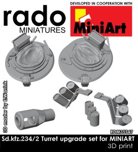 画像1: Rado Miniatures[RDM35S47]1/35 WWII ドイツ Sd.Kfz.234/2プーマ8輪重装甲車 砲塔アップグレードセット(ミニアート用) (1)
