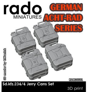 画像1: Rado Miniatures[RDM35S51]1/35 WWII ドイツ Sd.Kfz.234/4パックワーゲン8輪重装甲車用 ジェリカンセット(4個入 汎用) (1)