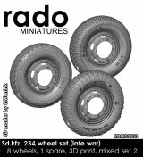 Rado Miniatures[RDM35S53]1/35 WWII ドイツ Sd.Kfz.234 8輪重装甲車シリーズ用 タイヤセット 戦争後期ミックスタイプ(8+1個入)