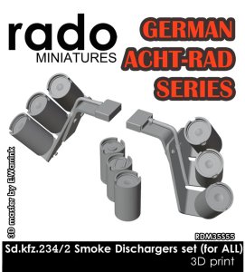 画像1: Rado Miniatures[RDM35S55]1/35 WWII ドイツ Sd.Kfz.234/2プーマ8輪重装甲車用 スモークディスチャージャーセット(汎用) (1)