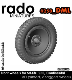 画像1: Rado Miniatures[RDM35S58]1/35 WWII ドイツ Sd.Kfz.250シリーズ用自重変形タイヤセット コンチネンタルタイプ ドラゴン用(2個入)