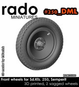 Rado Miniatures[RDM35S60]1/35 WWII ドイツ Sd.Kfz.250シリーズ用自重変形タイヤセット Semperitタイプ ドラゴン用(2個入)